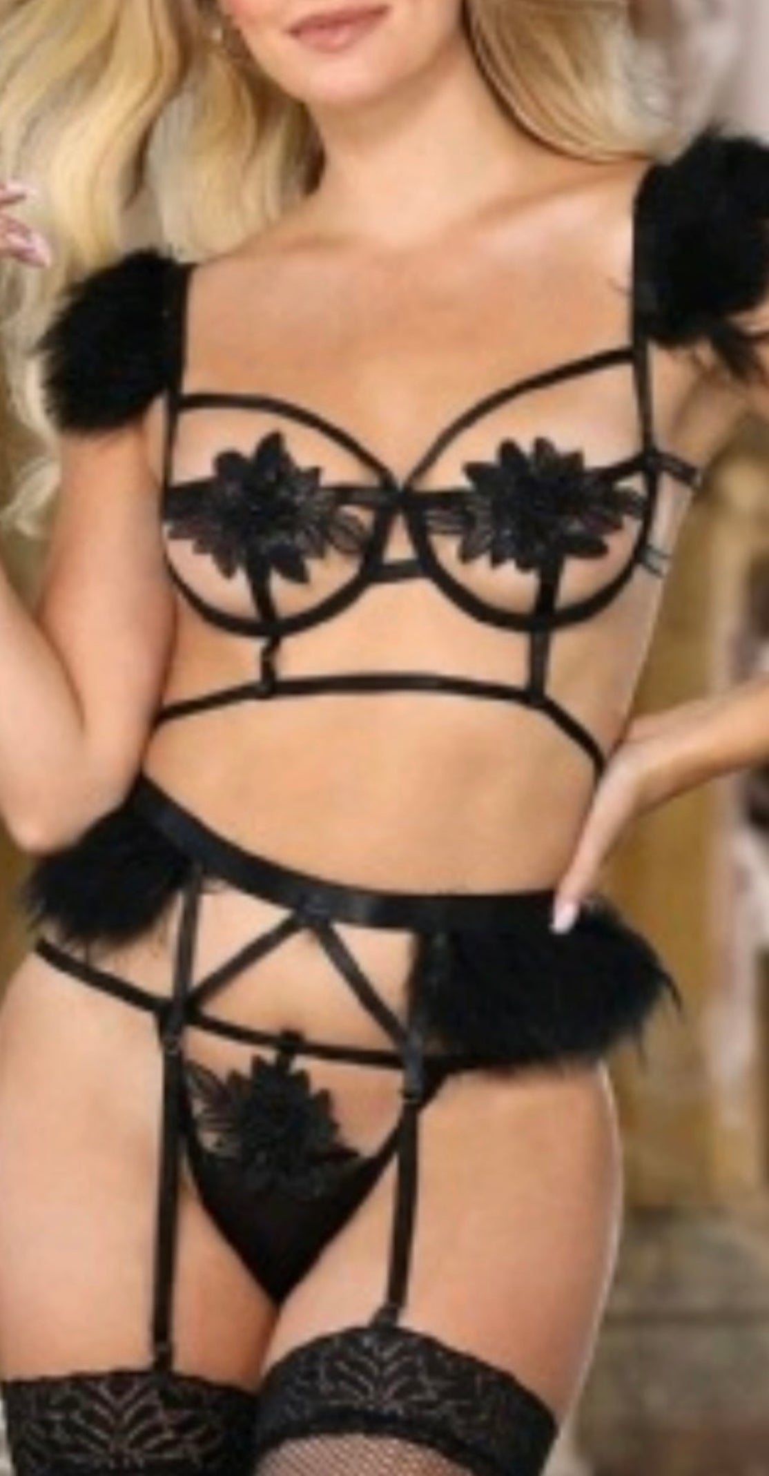 Set Ángel negro flor